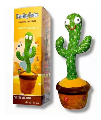 Cactus Bailarín Recargable Usb Canta Imita Voz Juguete Bebe