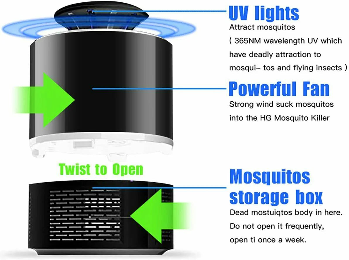 Lámpara Antimosquitos Recargable Con Luz UV